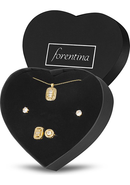 Altın Kaplama Baget Kolye Küpe Yüzük Özel Yılbaşı Kutusunda Hediye Seti PS3308 fırsatları