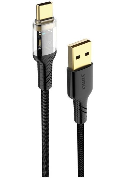 3.4A Type-C Şarj ve Data Kablosu Siyah Sc-85