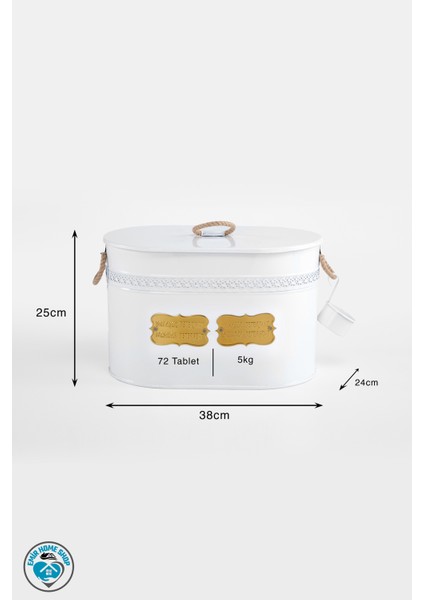 Laundry Metal İki Bölmeli Kapaklı ve Ölçekli Deterjan Kutusu Kabı Deterjanlık modelleri