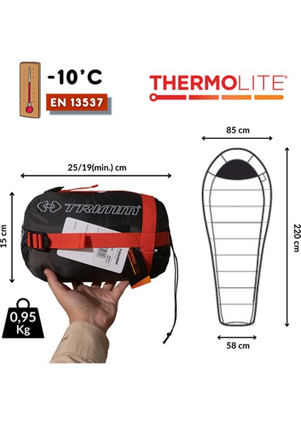 Impact -10'c Ultralight Uyku Tulumu - 195R, Kırmızı