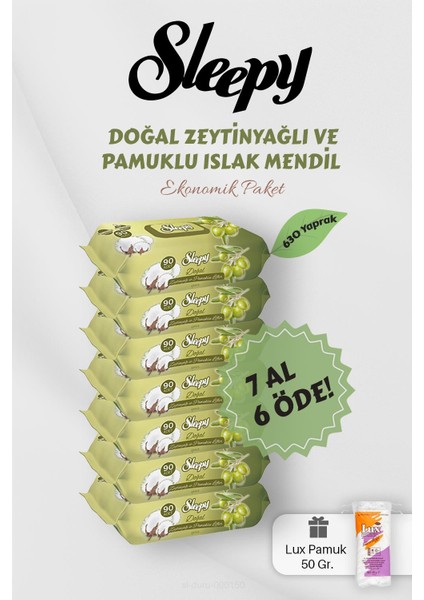 90' Lı Zeytinyağlı Pamuklu Bebek Mendili 7 Al 6 Öde Hediyeli