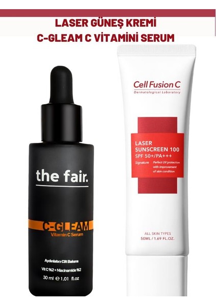 Laser Güneş Kremi ve the fair. C Gleam C Vitamini Serum