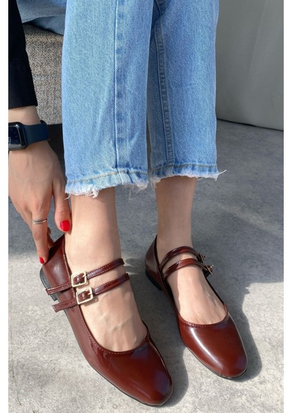 Kadın Rola Babet Ayakkabı - Bordo-Rugan fiyatları