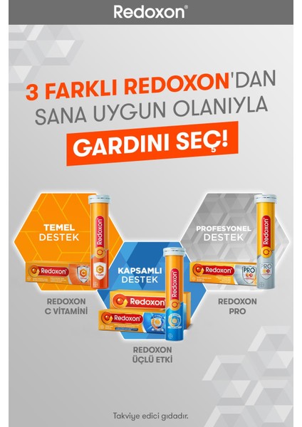 Pro 15 Efervesan Tablet I 1000 C Vitamini, D Vitamini, Selenyum ve Çinkoya ek 7 Vitamin ve Mineral İçeren Takviye Edici Gıda