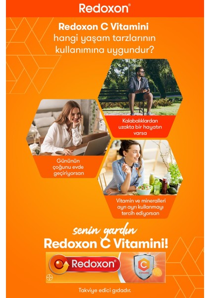 C Vitamini 15 Efervesan Tablet I 1000 mg C Vitamini İçeren Takviye Edici Gıda