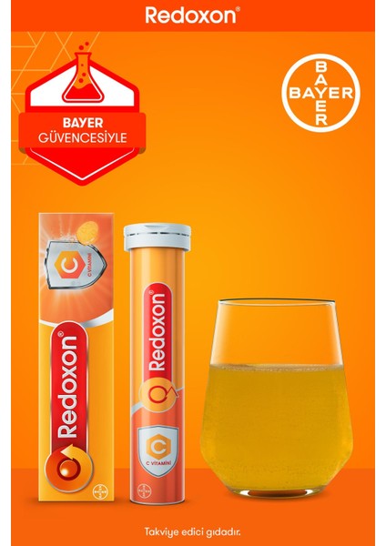 C Vitamini 15 Efervesan Tablet 2li Paket I 1000 Mg C Vitamini Içeren Takviye Edici Gıda