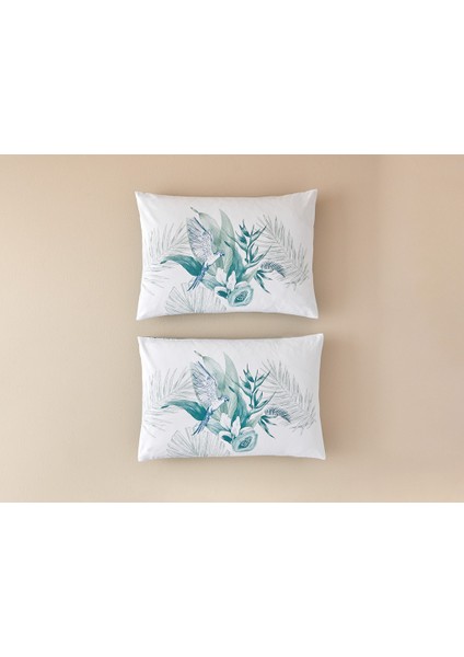 Exotic Toile 2'li Yastık Kılıfı Lacivert – Yeşil