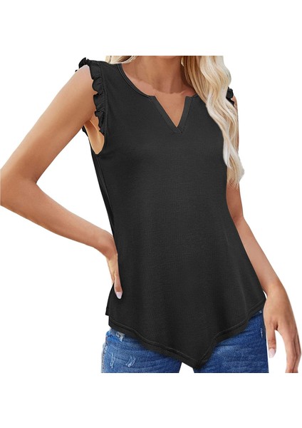 Nnak Kadın Günlük V Yaka Kolsuz Tank Top T-Shirt (Yurt Dışından) fiyatları
