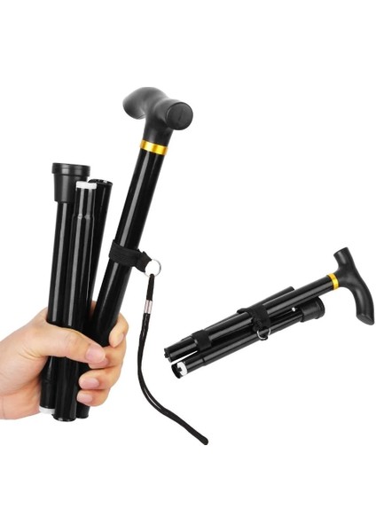 Mavi Stil Baston Teleskopik Baton Yürüyüş Trekking Direkleri Alüminyum Alaşımlı Metal Katlanır Kamışı Koltuk Değneği Direği Yaşlı Insanlar Için (Yurt Dışından)
