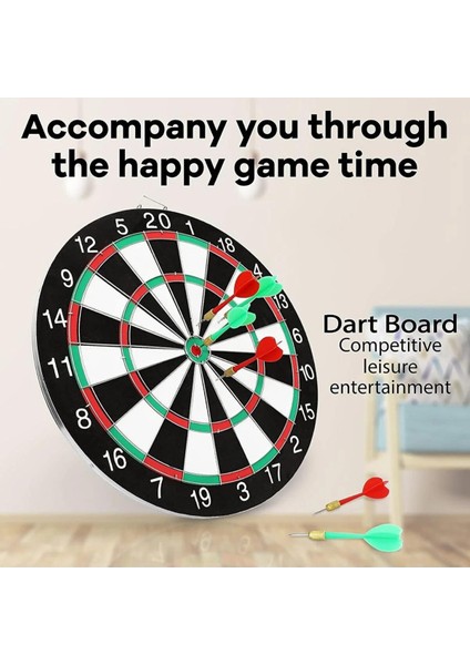 Orta Boy Dart Seti 36 CM Çift Taraflı Dart Hedef Tatası 6 Oklu