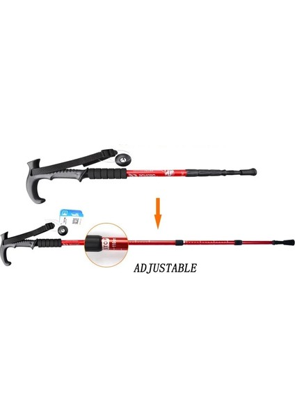 Chaoduo Shop Sarı Düz ​​el Stili Anti Şok Trekking Pole Ultralight Bastonlar Ayarlanabilir Yürüyüş Bastonları Nordic Yürüyüş Sopaları Için Teleskopik Koltuk Değneği (Yurt Dışından)