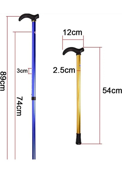 No.5 Tarzı Ayarlanabilir Baston 2 Bölmeli Kararlı Kaymaz Koltuk Değneği Yaşlı Adam Yürüyüş Bastonu (Yurt Dışından)