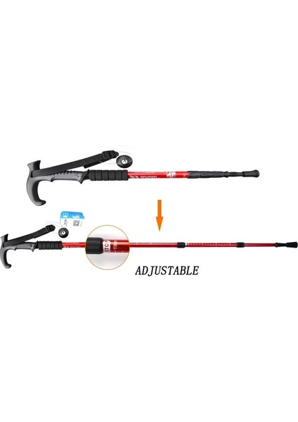 Siyah Düz Tutamak Stili Anti Şok Trekking Pole Ultralight Bastonlar Ayarlanabilir Yürüyüş Bastonları Nordic Yürüyüş Sopaları Için Teleskopik Koltuk Değneği (Yurt Dışından)