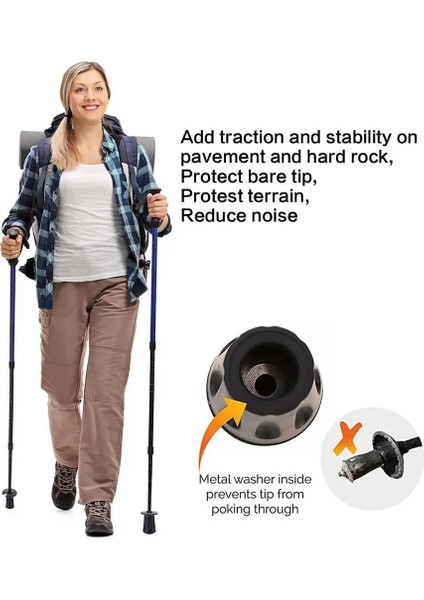 12 Adet Tarzı Et Nordic Walking Direği Trekking Direği Ucu Koruyucuları Lastik Pedler Tampon Değiştirme Ipuçları Yürüyüş Sopası Için Son (Yurt Dışından) modelleri