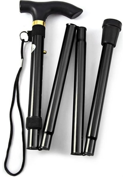 Siyah Stil Yürüyüş Kamp Dağcılık Direkleri Baston Teleskopik Baton Trekking Direkleri Katlanır Baston Koltuk Değneği Direk Unisex (Yurt Dışından)