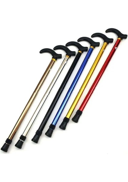 C Stili 6 Bölüm Geri Çekilebilir Anti Şok Baston Teleskopik Trekking Yürüyüş Direkleri Ultralight Spor Kamp Dağcılık Koltuk Değneği (Yurt Dışından)