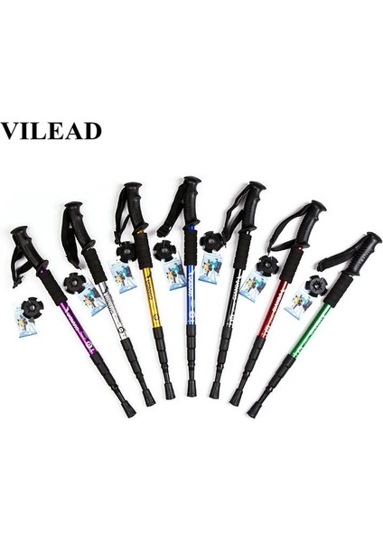 Siyah Baston Stili Vılead M Nordic Baston Alüminyum Alaşımlı Ayarlanabilir Ultralight Açık Taşınabilir Seyahat Yürüyüş Trekking Direkleri (Yurt Dışından) fiyatları