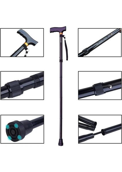 Baston Stili Bastonlar Teleskopik Baton Katlanır Baston Alüminyum Alaşımlı Koltuk Değneği Trekking Kamışı Yürüyüş Trekking Direkleri Kuzey Kutbu (Yurt Dışından)