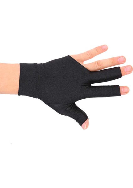 Siyah Stil Snooker Bilardo Atıcı Cue Havuz Eldivenleri Sol El Açık Üç Parmak Spandex Eldiven (Yurt Dışından)