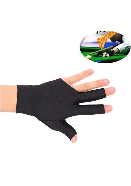 Siyah Stil Snooker Bilardo Atıcı Cue Havuz Eldivenleri Sol El Açık Üç Parmak Spandex Eldiven (Yurt Dışından) fırsatları