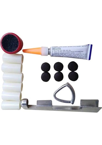 Havuz Istaka Ucu Onarım Aracı Kiti Bilardo Malzemeleri Ucu Zımpara Tutkal Dosya Cue Tlint Seti Snooker Istaka Onarım Aksesuarları (Yurt Dışından)