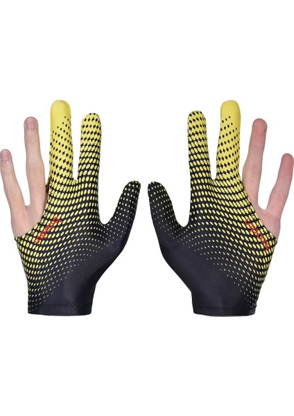 Sarı Siyah Stil M Beden 1 Adet Unisex Elastik Likra 3 Parmak Bilardo Atıcılar Için Eldiven Gösterisi Carom Pool Snooker Cue Spor Sağ Veya Sol El Üzerinde Giymek (Yurt Dışından)