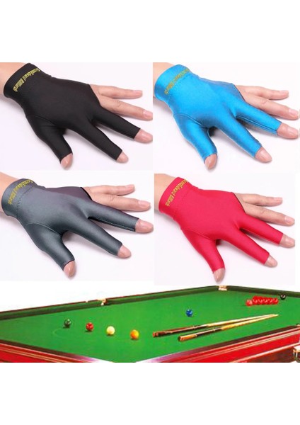 Donanma Tarzı Ackedsiyahkırmızımavigri Spandex Lycra Snooker Bilardo Cue Eldiven Havuz Sol Sağ El Açık Üç Parmak Aksesuar (Yurt Dışından) fiyatları