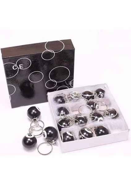 16 Adet - Siyah 8 Tarzı 25MM Şanslı Farklı Renk Bilardo Topu Anahtarlık Hediyeler Snooker Masa No. 8 Siyah Top Anahtar Yüzükler Snooker Cue Aksesuarları (Yurt Dışından) modelleri