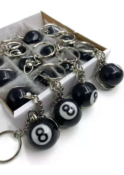 16 Adet - Siyah 8 Tarzı 25MM Şanslı Farklı Renk Bilardo Topu Anahtarlık Hediyeler Snooker Masa No. 8 Siyah Top Anahtar Yüzükler Snooker Cue Aksesuarları (Yurt Dışından) fırsatları