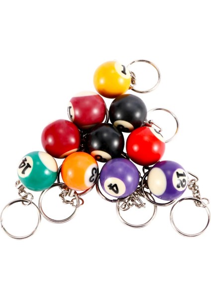 16 Adet - Siyah 8 Tarzı 25MM Şanslı Farklı Renk Bilardo Topu Anahtarlık Hediyeler Snooker Masa No. 8 Siyah Top Anahtar Yüzükler Snooker Cue Aksesuarları (Yurt Dışından) indirimleri