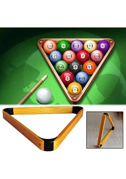 No.1 Tarzı Bilardo Üçgen Raf Bilardo Topları 8 Top Üçgen Raf Ahşap Dayanıklı Havuz Tripod Snooker Bilardo Topları Aksesuarları (Yurt Dışından)