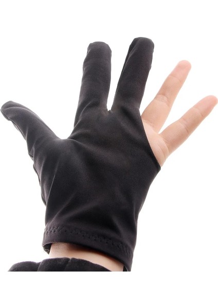 Siyah Stil 1 Adet Biliardo Pürüzsüz Sol El Nakış Likralı Kumaş Eldiven Üç Parmak Ayrı Parmak Eldiven Bilardo Aksesuarları (Yurt Dışından)