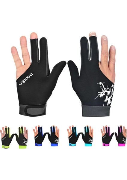 Mavi Stil M Beden 1 Spandex Snooker Üç Parmak Bilardo Eldiven Havuzu Sol ve Sağ El Açık Erkek ve Kadın Bilardo Fitness Aksesuarları # W5 (Yurt Dışından) fırsatları