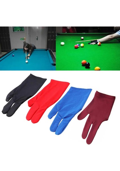 Şarap Kırmızısı Tarzı 1 Adet Dayanıklı Naylon Havuz Snooker Cue Shooter Siyah Bilardo Için 3 Parmak Eldiven (Yurt Dışından)