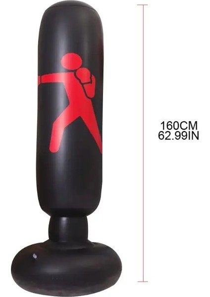 Siyah Stil Fitness Şişme Boks Torbası Stres Punch Tower Fight Egzersiz Hızı Standı (Yurt Dışından) fırsatları