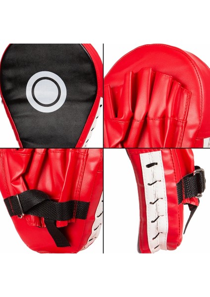 Tüm Kırmızı Stil Urved Boks Muay Thai El Hedefi Sanda Eğitimi Kalınlaşmış Depreme Dayanıklı Kavisli Bölme Pu Beş Parmaklı El Hedefi (Yurt Dışından) indirimleri