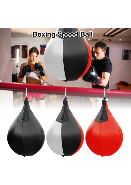 Chaoduo Shop Siyah Stil Pu Deri Boks Hız Topu Armut Şeklindeki Dövüş Topu Asılı Boks Torbası Eğitim Fitness Sporları Mma Muay Thai Punch Boxe (Yurt Dışından)