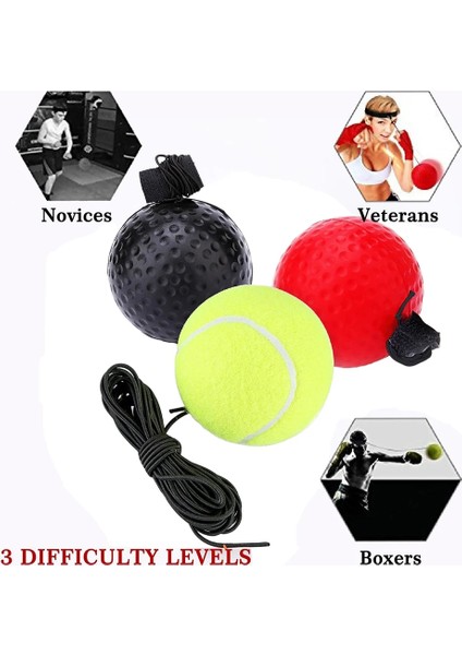 Tenis Sarı Stil Unching Speed ​​boxing Çeviklik Eğitimi Için Taşınabilir Lastik Top Ter Bandı Fitness Ekipmanları ile Reaksiyon (Yurt Dışından) fırsatları
