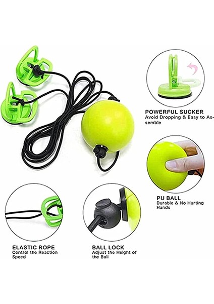 Başa Takılan H Stili Yüksekliği Ayarlanabilir Vantuz Boks Refleks Hız Topu El Göz Reaksiyonu Eğitimi Yumruk Dövüş Topu Fitness Ekipmanları Aksesuarları (Yurt Dışından) modelleri