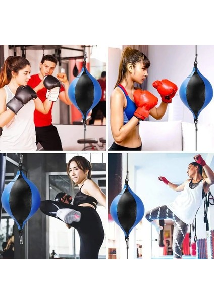 Mavi Stil Pu Muay Thai Boks Topu Reaksiyon Hız Topu Fitness Ekipmanları Deri Kum Torbası Çocuklar Erkekler Kadınlar Için Çift Başlı Top Asılı (Yurt Dışından) fiyatları
