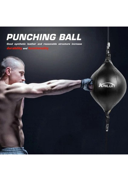 Siyah Kırmızı Stil 1 Adet Pu Deri Boks Boks Torbası Armut Boks Torbası Şişme Armut Şekli Boks Hız Çantası Çift Uçlu Eğitim Refleks Hız Topları (Yurt Dışından) fırsatları