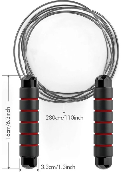 Siyah Stil Atlama Ipi Dolaşmayan Hızlı Hızlı Atlama Ipi Kablosu Bilyalı Rulmanlı Çelik Ip Atlama Ipi Gym Fitness Ev Egzersizi Ince Vücut (Yurt Dışından) fırsatları