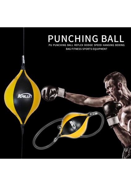 Siyah ve Sarı B Stili 1 Adet Pu Deri Boks Boks Torbası Armut Boks Torbası Şişme Armut Şekli Boks Hız Çantası Çift Uçlu Refleks Eğitim Hız Topları (Yurt Dışından) fırsatları