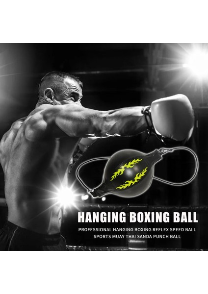 Bir Stil Speed ​​punch Bag Deri Hız Topu Asma Boks Boks Topu, Boks Refleks Topu ile Çift Uçlu Top (Yurt Dışından)