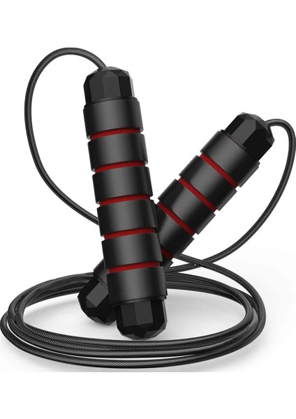 Siyah Atlama Ipi Stili Atlama Ipi Dolaşmayan Hızlı Hızlı Atlama Ipi Kablosu Bilyalı Rulmanlı Çelik Ip Atlama Ipi Gym Fitness Ev Egzersizi Ince Vücut (Yurt Dışından) fırsatları