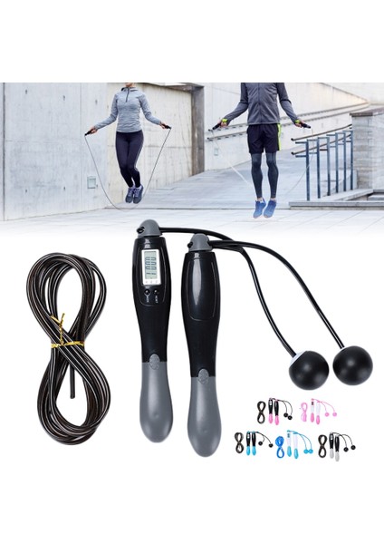 Chaoduo Shop Gri Çift Kullanımlı Stil Sayaçlı Akülü Atlama Ipleri Dijital Atlama Akıllı Atlama Ipi 4 Modlu Fitness Vücut Geliştirme Fitness Için Egzersiz Ipi (Yurt Dışından)