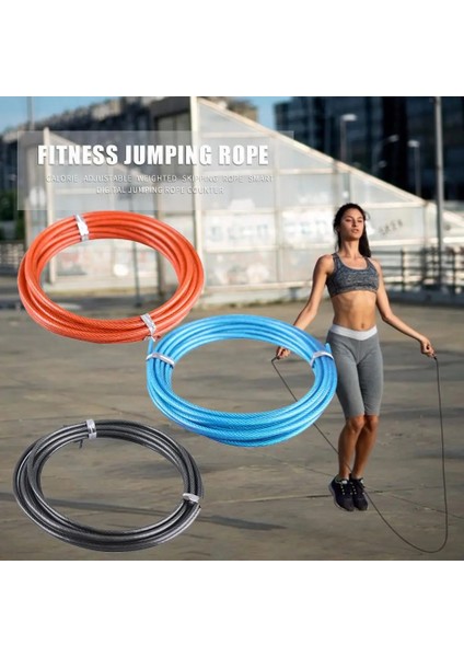 Mavi Stil Dayanıklı Atlama Ipleri Hassas Tasarım Katı 9.84FT Yedek Değiştirilebilir Ip Hız Atlama Atlama Eğitimi Fitness Tel Kablo Fitness (Yurt Dışından) fırsatları