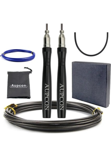 Siyah Stil Crossfit Hız Atlama Ipi Profesyonel Atlama Ipi Mma Boks Spor Için Taşıma Çantası Yedek Kablo ile Egzersiz Eğitimini Atla (Yurt Dışından)