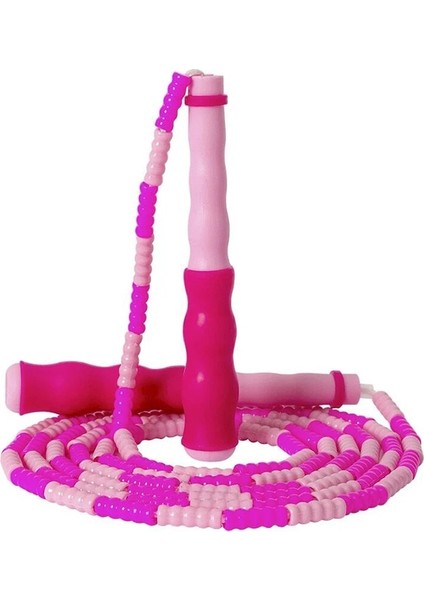 Pembe Tarzı 2.8m Uzunluk Ayarlanabilir Yumuşak Boncuklu Segment Atlama Ipi Çocuklar Için (Yurt Dışından)