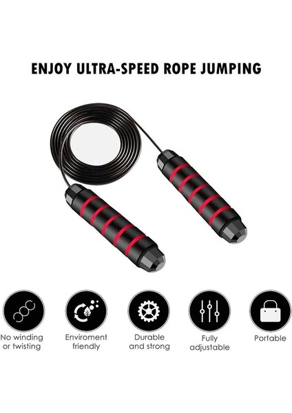 Siyah Stil Ip Atlama Ipi Hız Ağırlıklı Ip Atlama Ipi Egzersiz Eğitim Dişli Ayarlanabilir Çelik Tel Ev Gym Fitness Boks Ekipmanları (Yurt Dışından) fırsatları